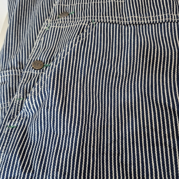 Key Imperial Pinstripe Denim Bib Pocket Overalls Button Fly  - Size 34/34 - Picture 9 of 16